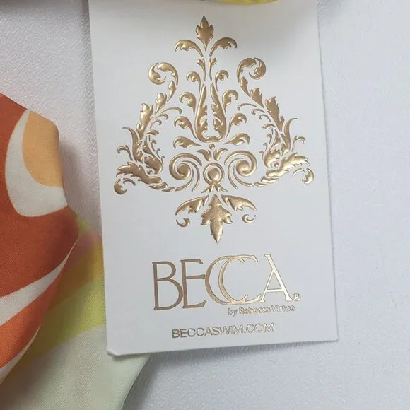 Becca Whirlpool Margot High Neck Halter One Piece Size Small Citrus Retro Print - Picture 3 of 16